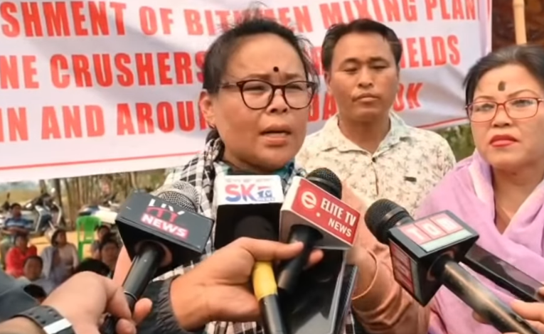Locals Stage Protest Against Bitumen Plant and Stone Crushers in Moidangpok