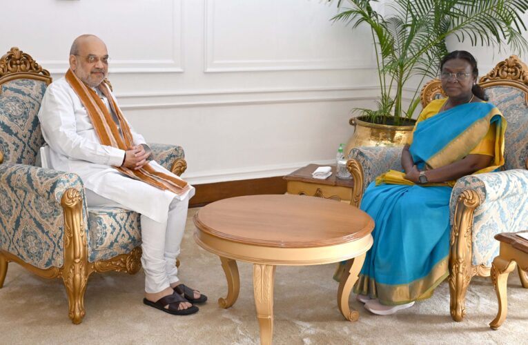 Union Home Minister Amit Shah Calls on President Droupadi Murmu in New Delhi